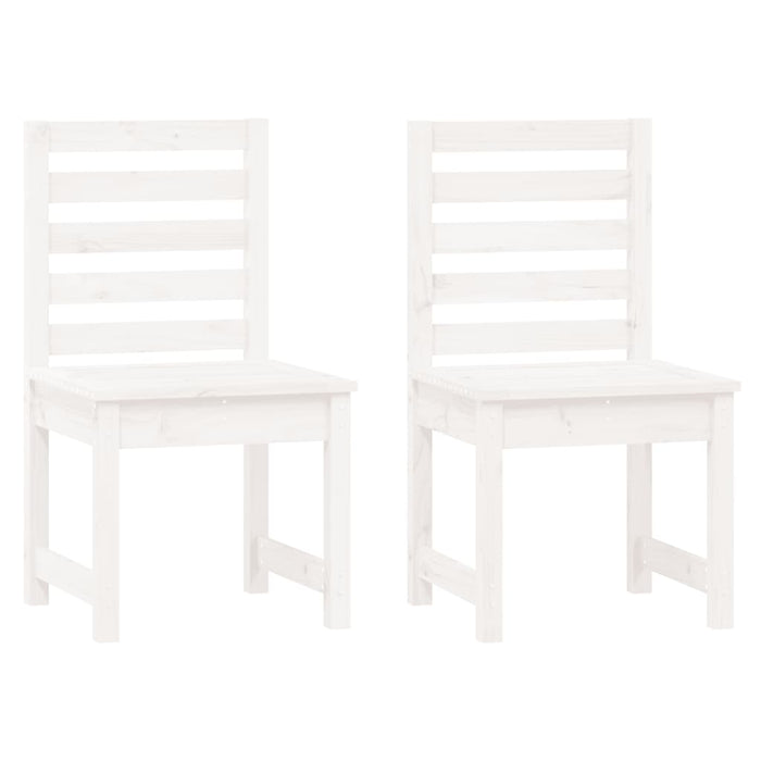 Sedie da Giardino 2pz Bianche 50x48x91,5 Legno Massello di Pino 824026