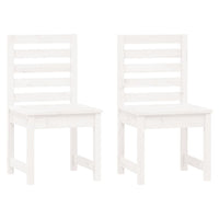 Sedie da Giardino 2pz Bianche 50x48x91,5 Legno Massello di Pino 824026