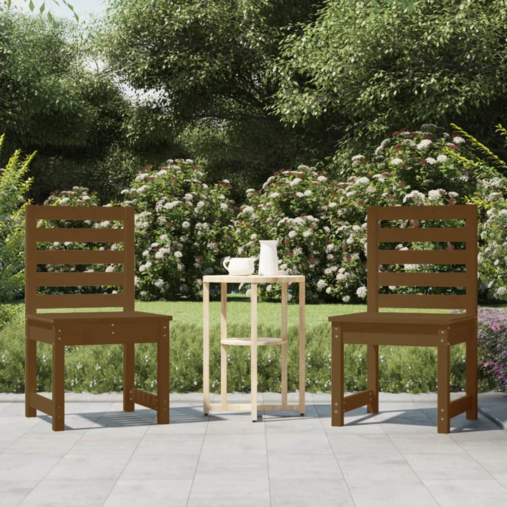 Sedie da Giardino 2pz Ambra 50x48x91,5cm Legno Massello di Pino 824028