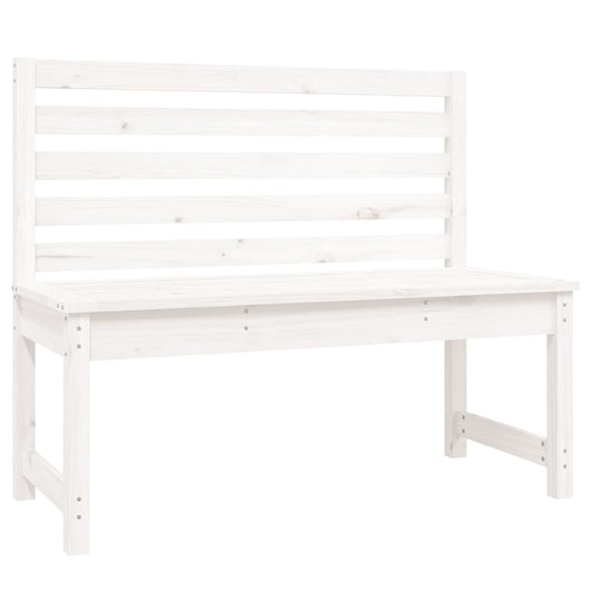 Panca da Giardino Bianca 109 cm in Legno Massello di Pino 824033