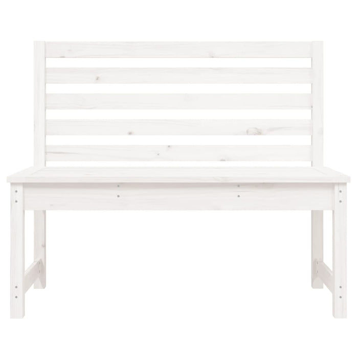 Panca da Giardino Bianca 109 cm in Legno Massello di Pino 824033