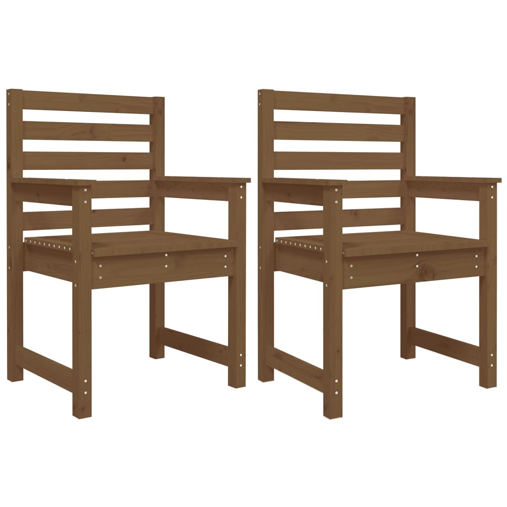 Sedie da Giardino 2pz Ambra 60x48x91 cm Legno Massello di Pino 824056