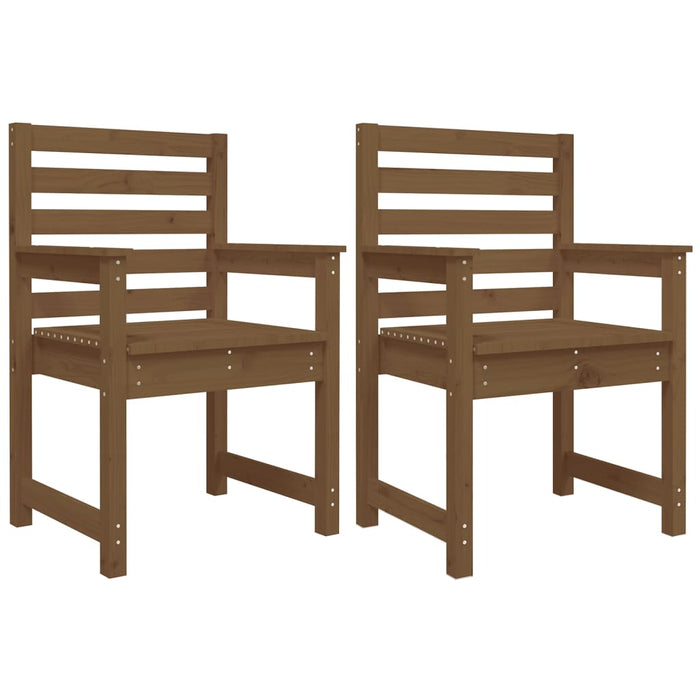 Sedie da Giardino 2pz Ambra 60x48x91 cm Legno Massello di Pino 824056