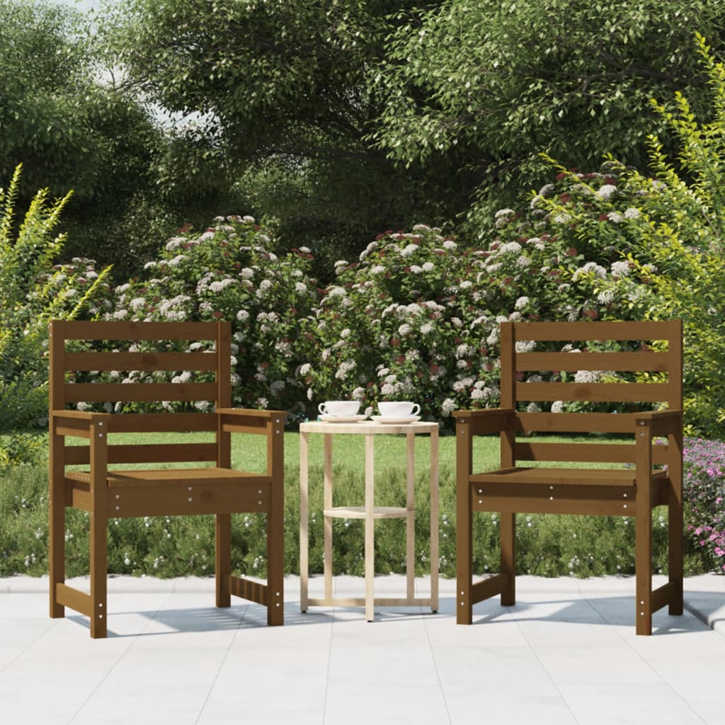 Sedie da Giardino 2pz Ambra 60x48x91 cm Legno Massello di Pino 824056