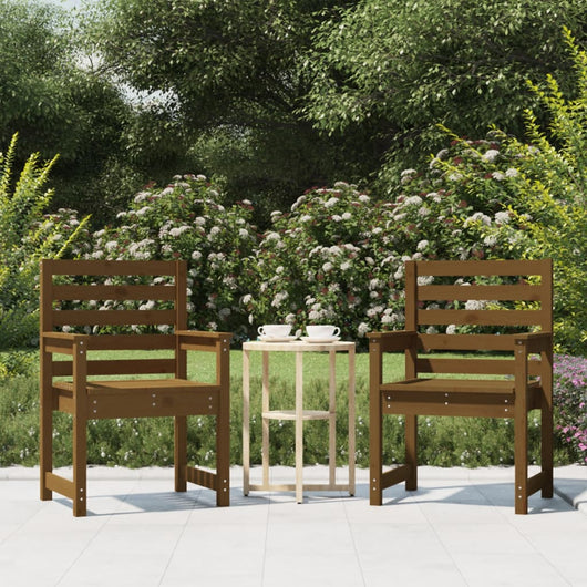 Sedie da Giardino 2pz Ambra 60x48x91 cm Legno Massello di Pino 824056