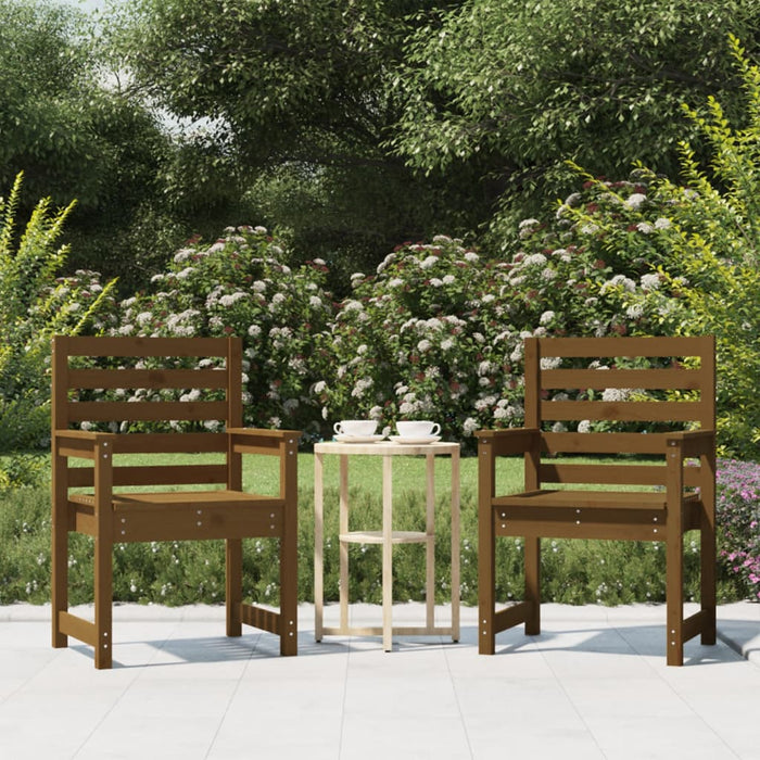 Sedie da Giardino 2pz Ambra 60x48x91 cm Legno Massello di Pino 824056