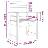 Sedie da Giardino 2pz 60x48x91 cm Legno Massello di Douglas 824058