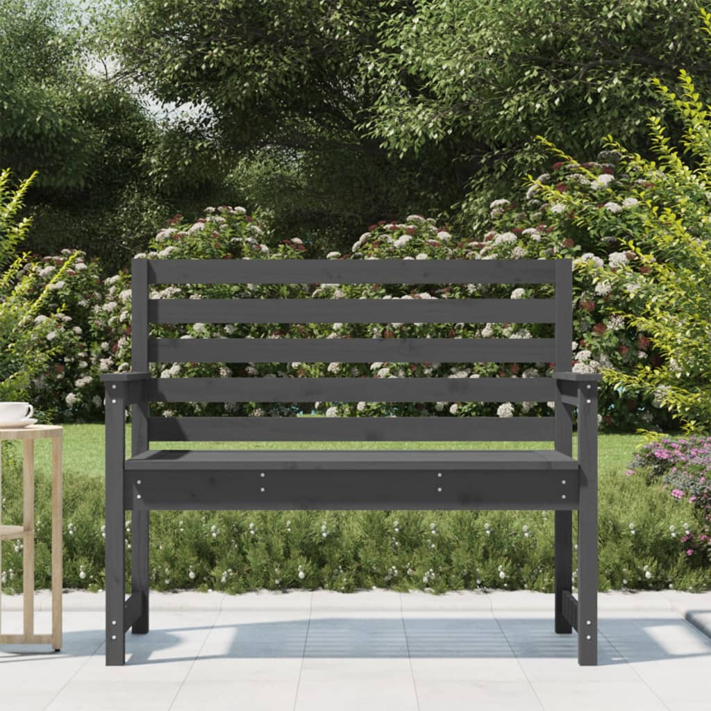 Panca da Giardino Grigia 109x48x91,5 cm Legno Massello di Pino 824062