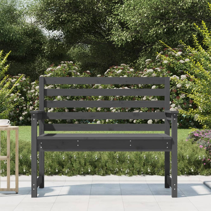 Panca da Giardino Grigia 109x48x91,5 cm Legno Massello di Pino 824062