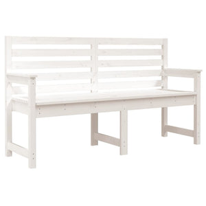 Panca da Giardino Bianca 159,5x48x91,5cm Legno Massello di Pino 824068