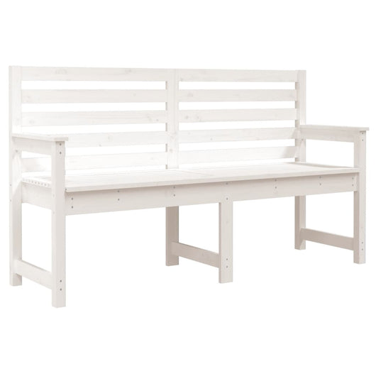 Panca da Giardino Bianca 159,5x48x91,5cm Legno Massello di Pino 824068