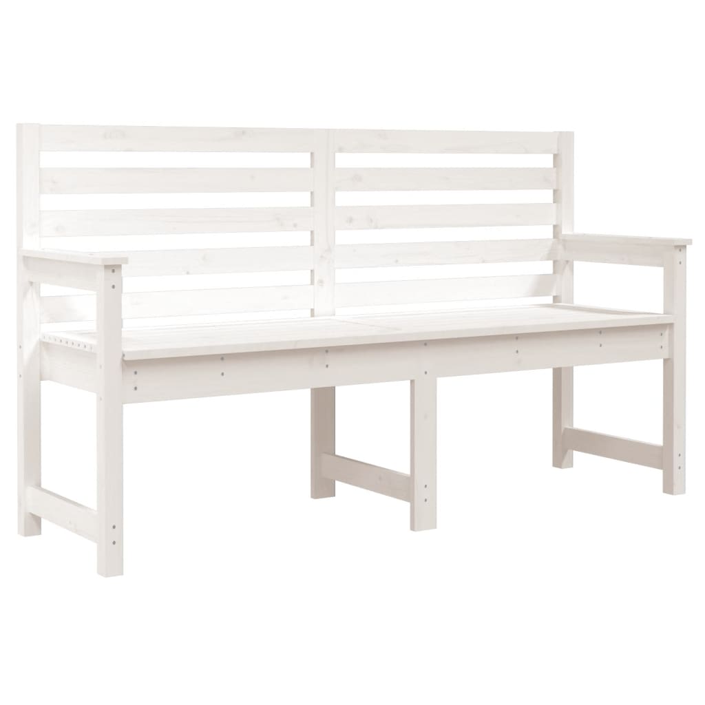 Panca da Giardino Bianca 159,5x48x91,5cm Legno Massello di Pinocod mxl 82007