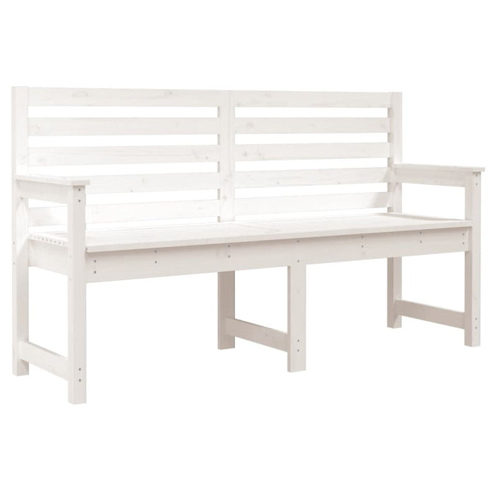 Panca da Giardino Bianca 159,5x48x91,5cm Legno Massello di Pinocod mxl 82007