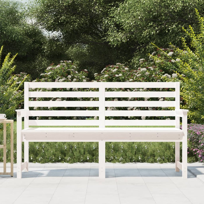 Panca da Giardino Bianca 159,5x48x91,5cm Legno Massello di Pino 824068
