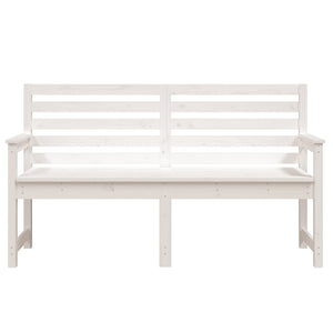 Panca da Giardino Bianca 159,5x48x91,5cm Legno Massello di Pino 824068