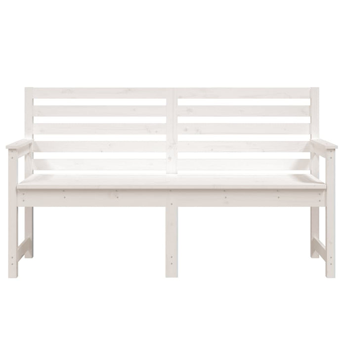 Panca da Giardino Bianca 159,5x48x91,5cm Legno Massello di Pino 824068