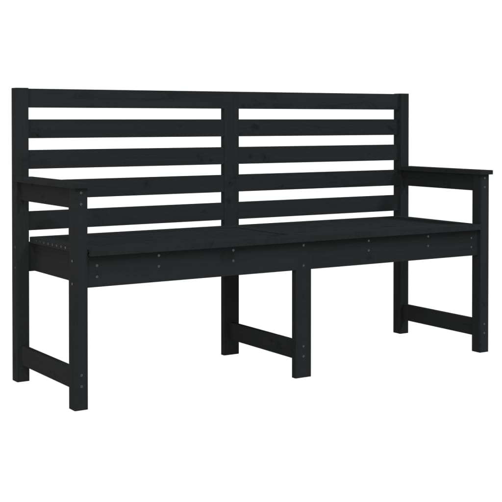 Panca da Giardino Nera 159,5x48x91,5 cm Legno Massello di Pino 824071