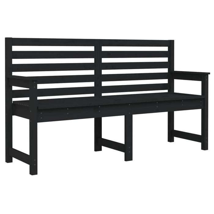 Panca da Giardino Nera 159,5x48x91,5 cm Legno Massello di Pinocod mxl 129894