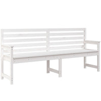 Panca da Giardino Bianca 203,5x48x91,5cm Legno Massello di Pino 824075