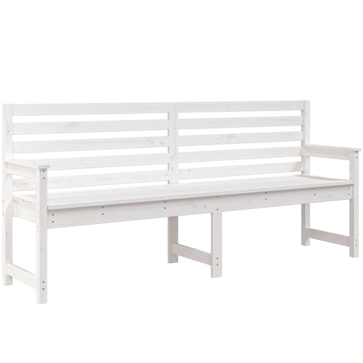 Panca da Giardino Bianca 203,5x48x91,5cm Legno Massello di Pinocod mxl 82001