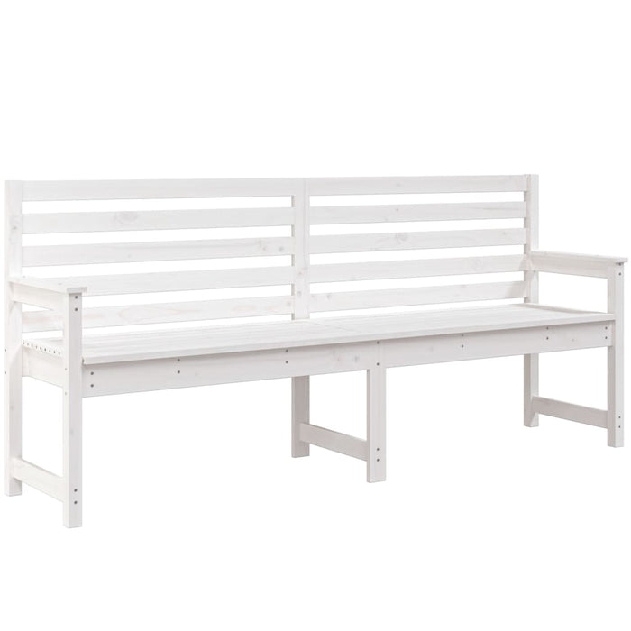 Panca da Giardino Bianca 203,5x48x91,5cm Legno Massello di Pinocod mxl 82001