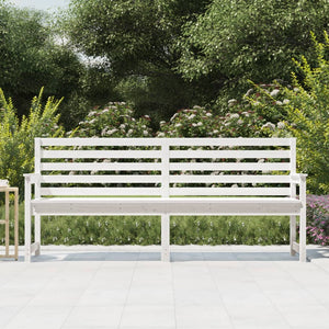 Panca da Giardino Bianca 203,5x48x91,5cm Legno Massello di Pinocod mxl 82001