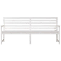 Panca da Giardino Bianca 203,5x48x91,5cm Legno Massello di Pino 824075