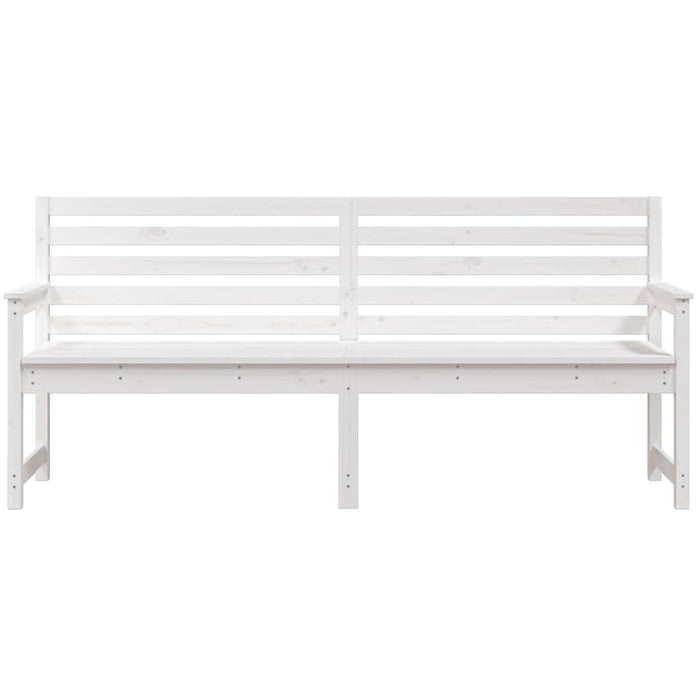 Panca da Giardino Bianca 203,5x48x91,5cm Legno Massello di Pino 824075