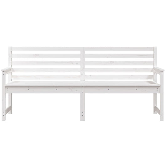 Panca da giardino mobili da giardino per esterni terrazza bianca 203,5 x 48 x 91,5 cm legno di pino massiccio 02_0011652