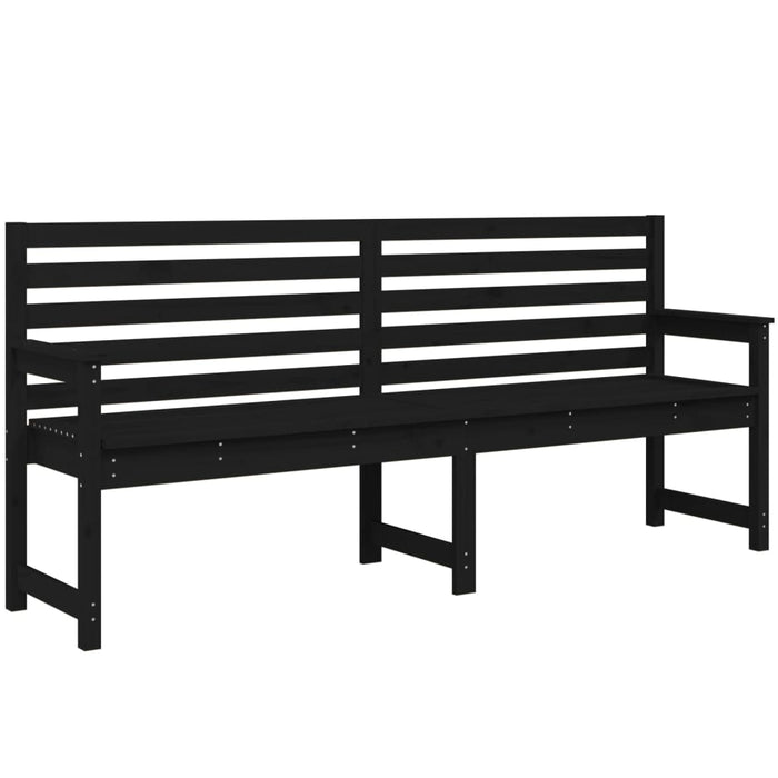Panca da Giardino Nera 203,5x48x91,5 cm Legno Massello di Pino 824078