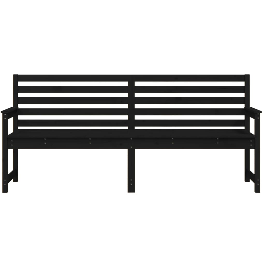 Panca da Giardino Nera 203,5x48x91,5 cm Legno Massello di Pino 824078