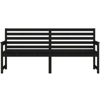 Panca da Giardino Nera 203,5x48x91,5 cm Legno Massello di Pino 824078