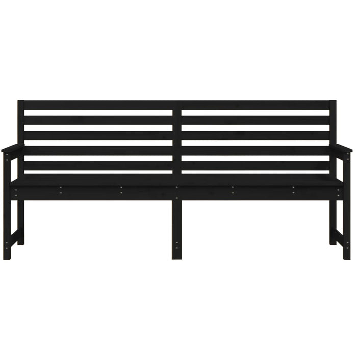 Panca da Giardino Nera 203,5x48x91,5 cm Legno Massello di Pino 824078