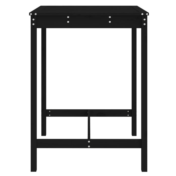 Tavolo da Giardino Nero 82,5x82,5x110cm Legno Massello di Pino
