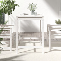 Tavolo da Giardino Bianco 121x82,5x110cm Legno Massello di Pinocod mxl 82010