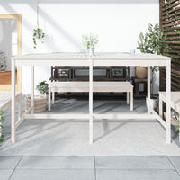 Tavolo da Giardino Bianco 203,5x90x110cm Legno Massello di Pino 824103