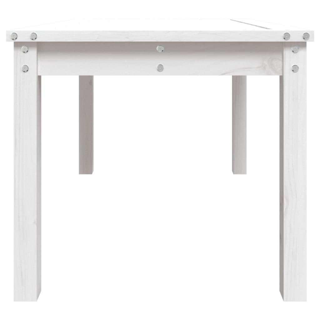 Tavolo da Giardino Bianco 82,5x50,5x45 cm Legno Massello Pino