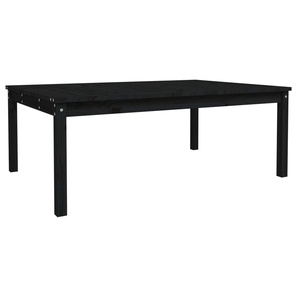 Tavolo da Giardino Nero 121x82,5x45 cm Legno Massello di Pino 824131