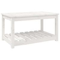 Tavolo da Giardino Bianco 82,5x50,5x45 cm Legno Massello Pino 824135