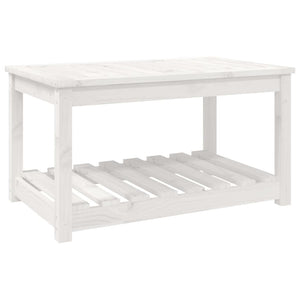 Tavolo da Giardino Bianco 82,5x50,5x45 cm Legno Massello Pino 824135