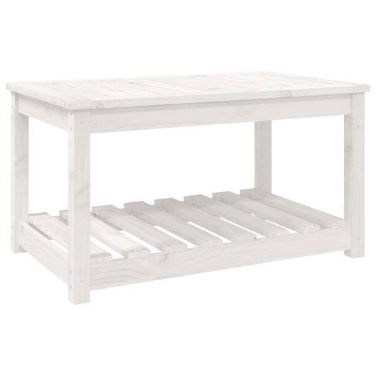 Tavolo da Giardino Bianco 82,5x50,5x45 cm Legno Massello Pino 824135