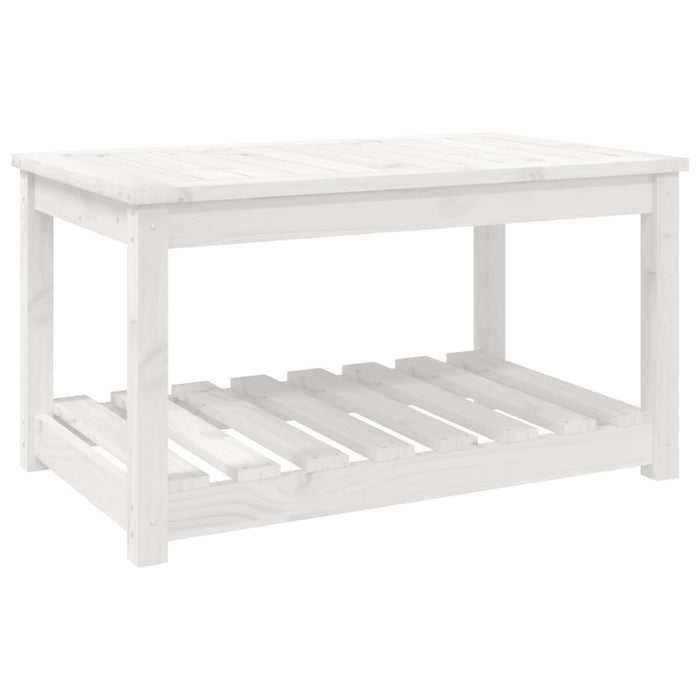 Tavolo da Giardino Bianco 82,5x50,5x45 cm Legno Massello Pino 824135