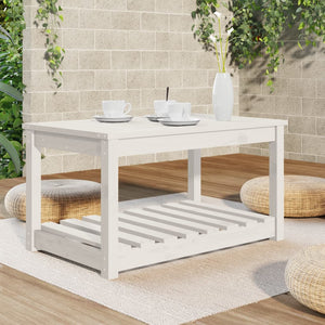 Tavolo da Giardino Bianco 82,5x50,5x45 cm Legno Massello Pino 824135