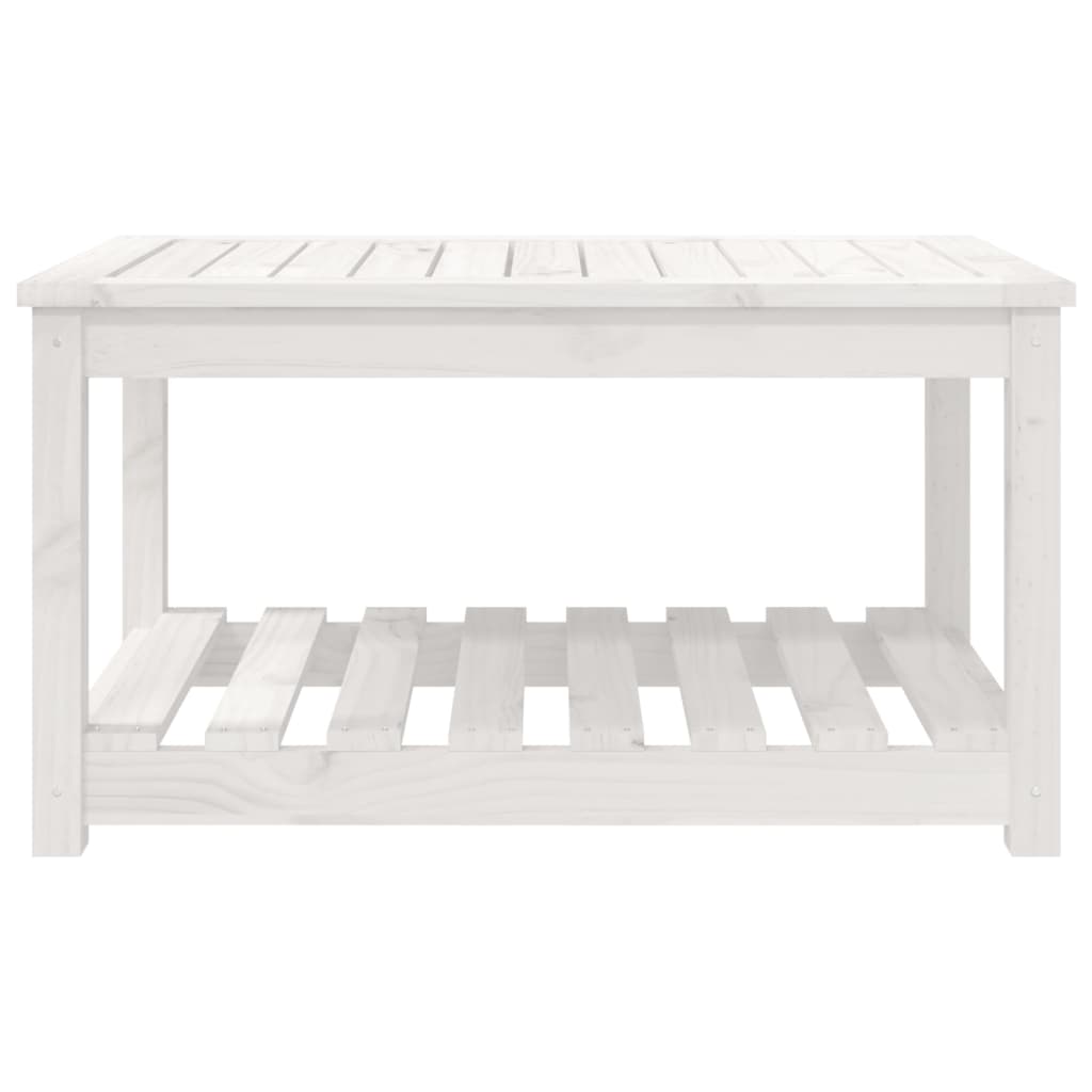 Tavolo da Giardino Bianco 82,5x50,5x45 cm Legno Massello Pino 824135