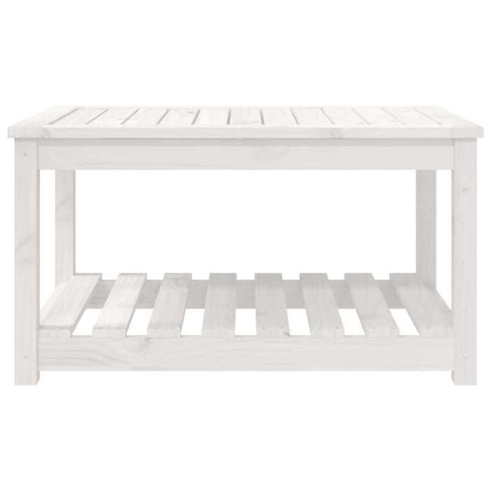 Tavolo da Giardino Bianco 82,5x50,5x45 cm Legno Massello Pino 824135