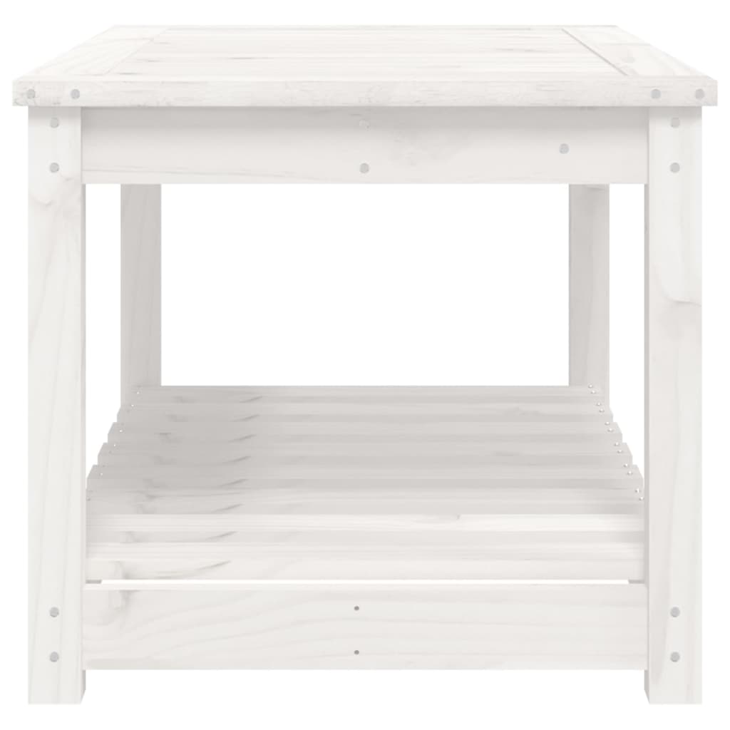 Tavolo da Giardino Bianco 82,5x50,5x45 cm Legno Massello Pino 824135