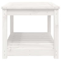 Tavolo da Giardino Bianco 82,5x50,5x45 cm Legno Massello Pino 824135