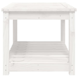 Tavolo da Giardino Bianco 82,5x50,5x45 cm Legno Massello Pino 824135