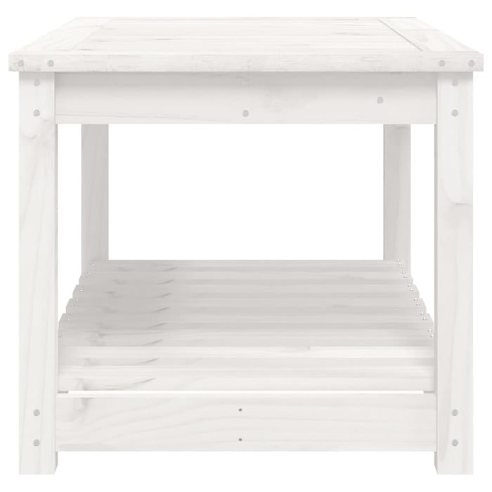 Tavolo da Giardino Bianco 82,5x50,5x45 cm Legno Massello Pino 824135