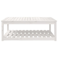 Tavolo da Giardino Bianco 121x82,5x45 cm Legno Massello di Pino 824149